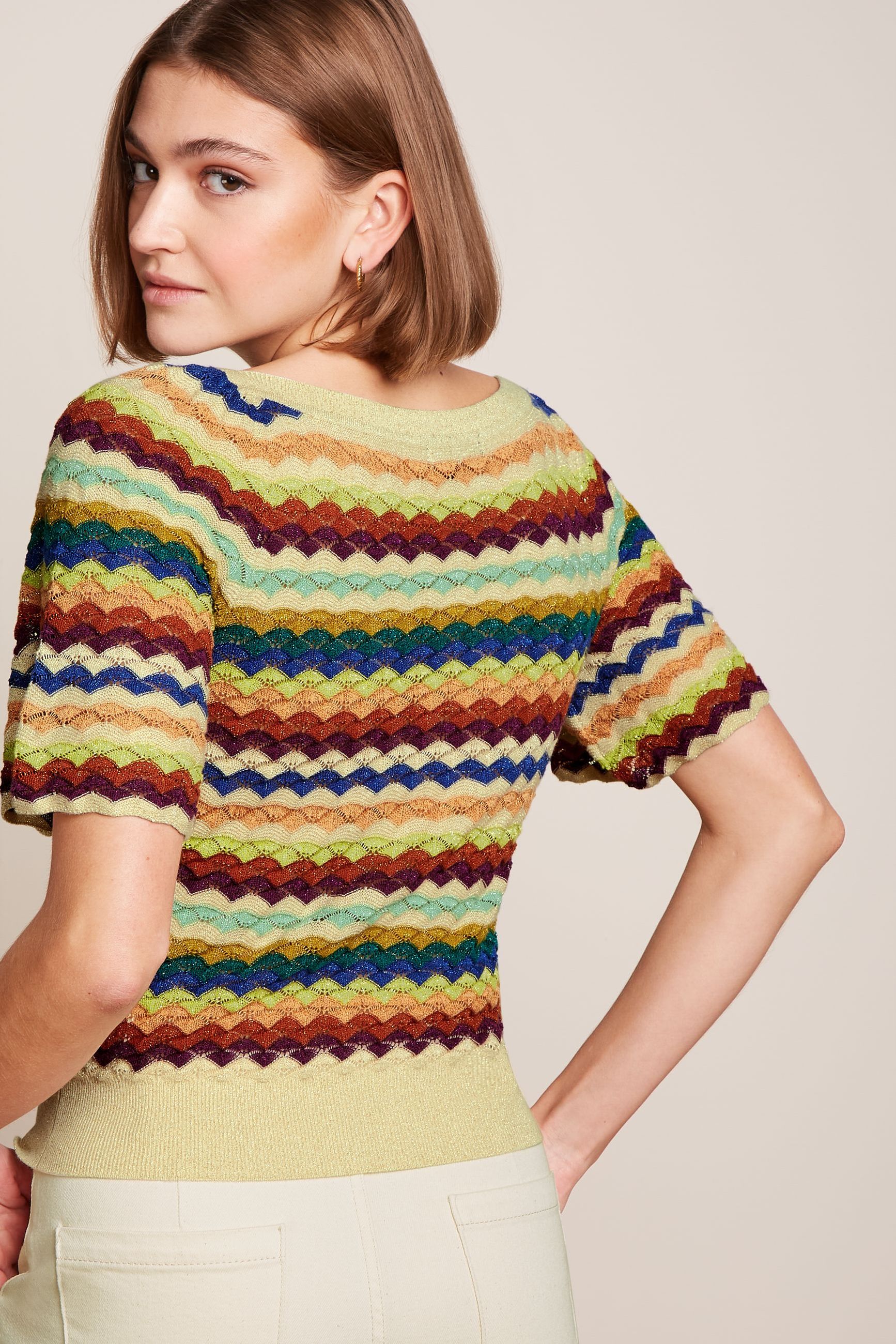 King Louie Ivy Wide Rise Pullover Wellenmuster mit Glitzer - SALE