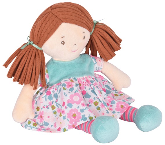 8505168-S_c Tikiri Bonikka Puppe Li'l Katy mit türkis Blumen Kleid - 25 cm