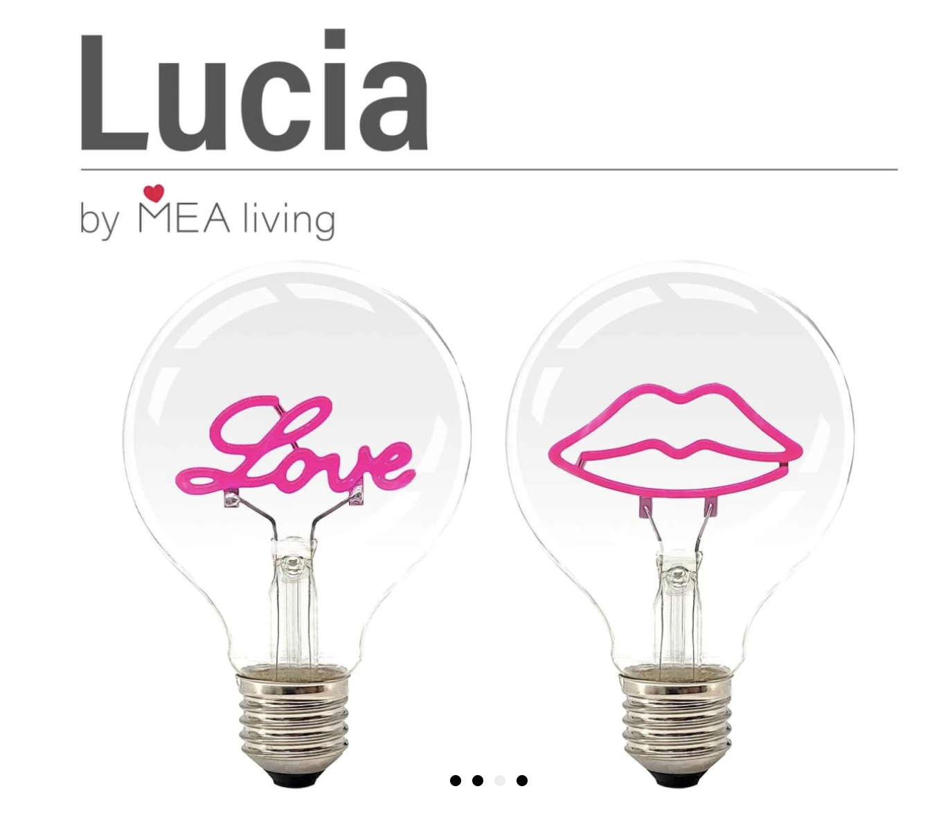 Mea Living Lucia Tischleuchte, Betonoptiksockel mit LED-Lampe in Pink „Lips"