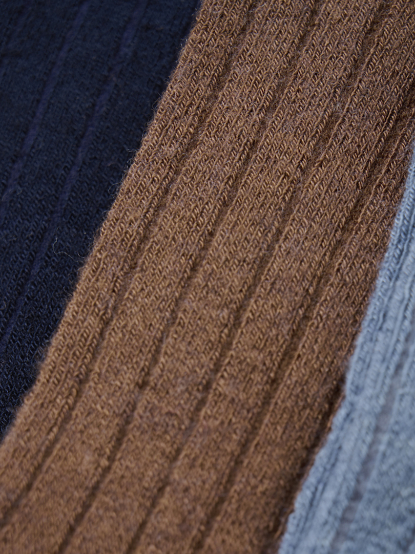 Socken-3er-Pack-navy-5980-navyHH-Detail Minymo Socken Wollmischung 3er Pack - dunkelblau/ braun/hellblau