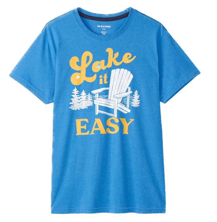 TS9LAKE011 Little Blue House Herren Kurzarm T-Shirt in Blau - Lake it Easy am See