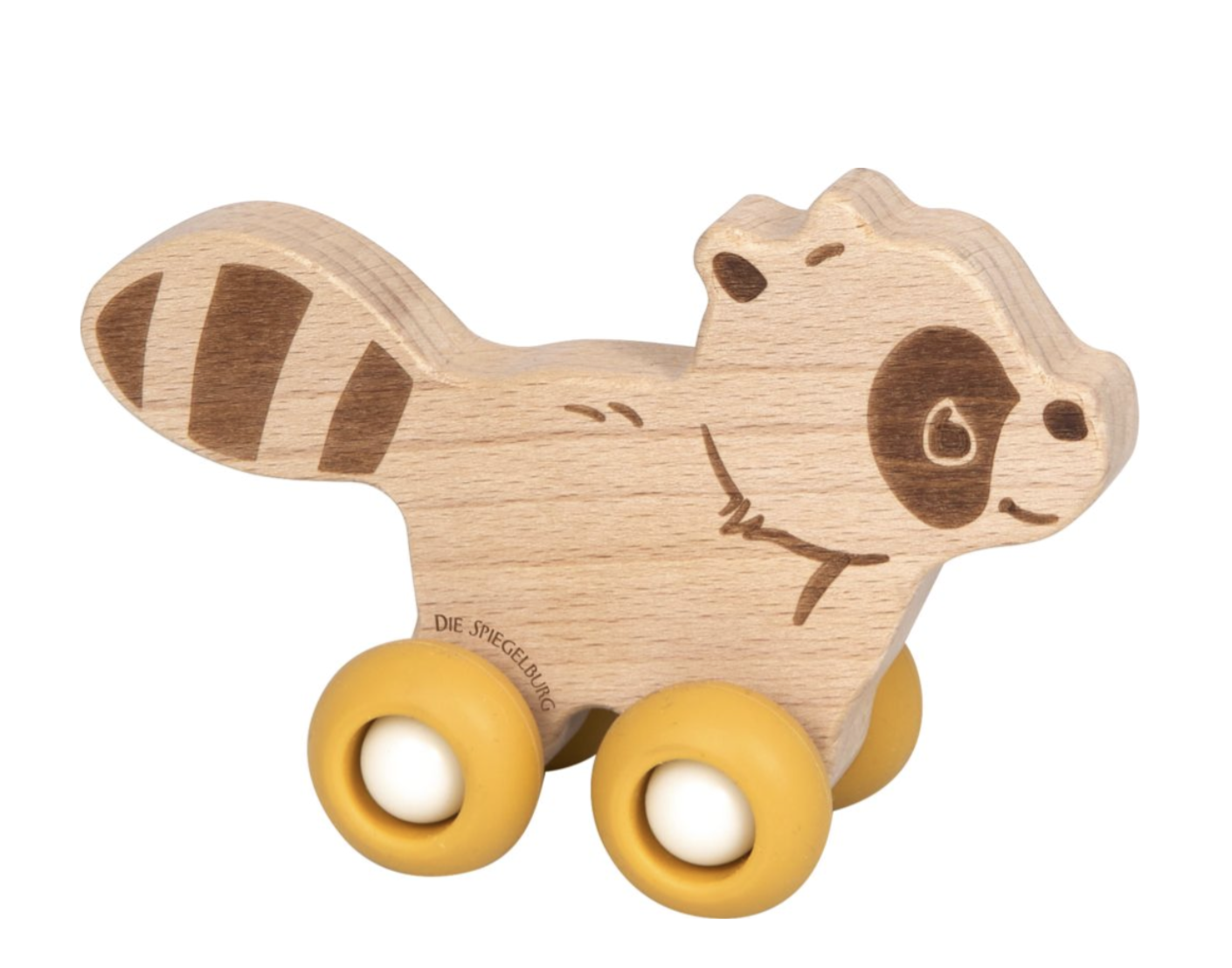 Joelle Tourlonias Liebling Holz Spielzeug - Holz Schiebetier - Waschbär