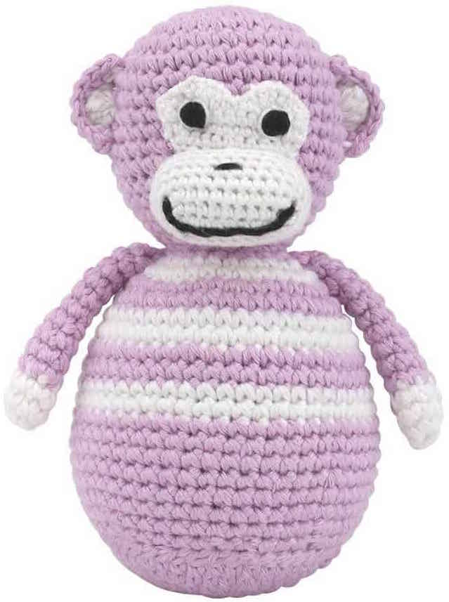 12263 Sindibaba Gehäkeltes Stehaufmännchen Affe Charlie in Rosa