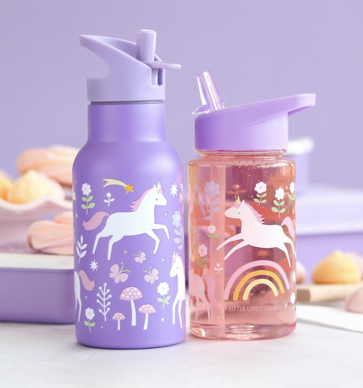 A Lovely Little Company Thermos Edelstahl Trinkflasche mit Strohhalm - Einhorn A Lovely Little Company Thermos Edelstahl Trinkflasche mit Strohhalm - Einhorn