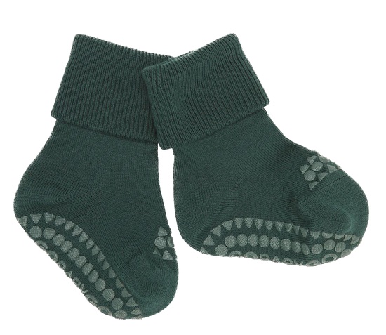 GoBabyGo Grip Wolle Stopper-Socken in Forrest Green - Grün GoBabyGo Grip Wolle Stopper-Socken in Forrest Green - Grün