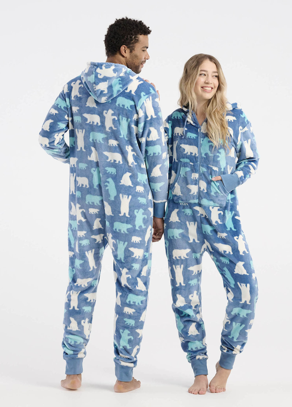 Littlle Blue House Fleece-Overall Onesie in Blau - Polar Bears - Eisbären Littlle Blue House Fleece-Overall Onesie in Blau - Polar Bears - Eisbären