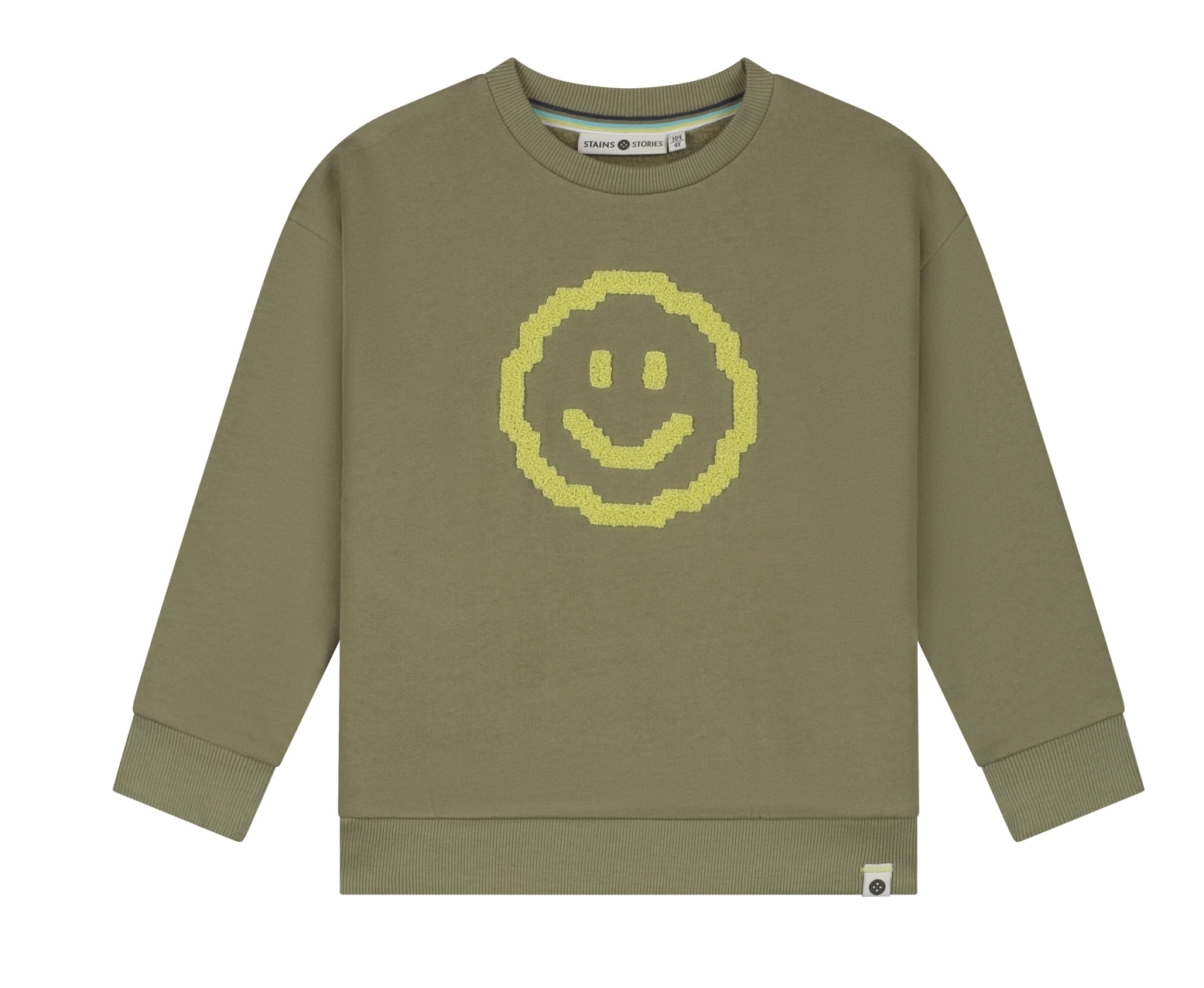 Babyface Stains & Stories Sweatshirt in Army Grün - Neon Smiley