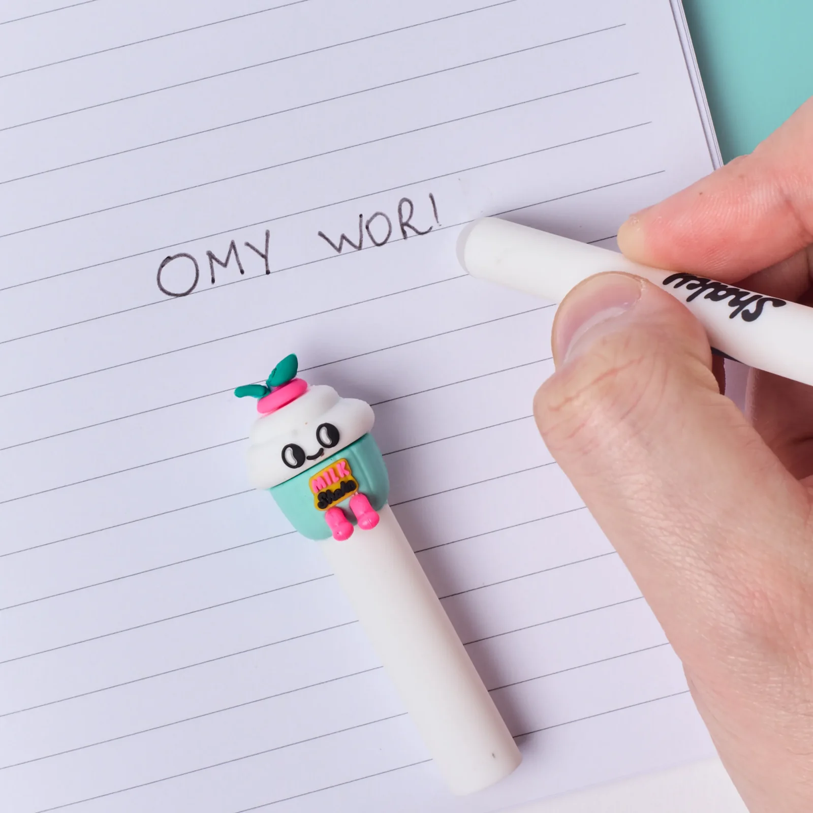 OMY Pen Buddies Shaky & Betty – Radierbare Gelstifte im Milkshake- und Erdbeer-Design