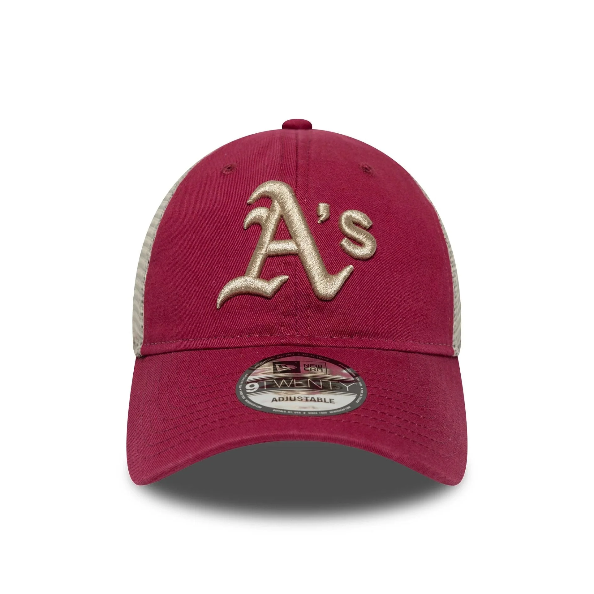 New Era Dunkelrote Oakland Athletics MLB Washed 9TWENTY Trucker Cap