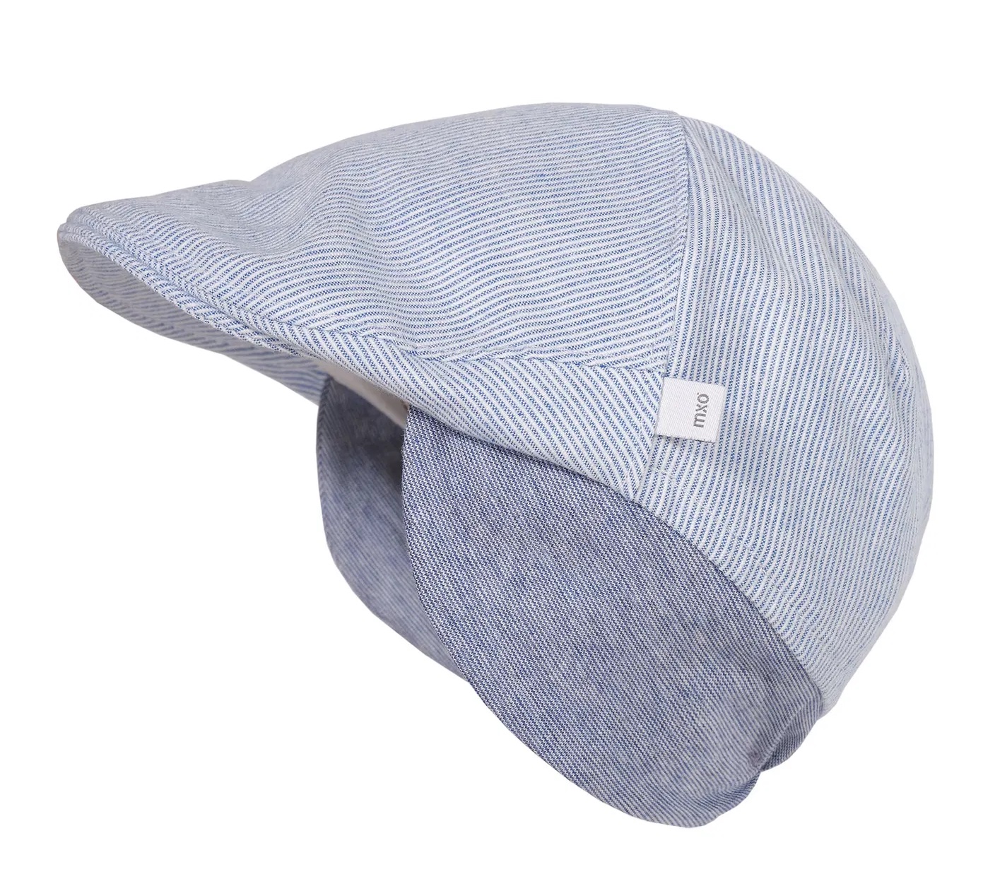 Maximo BABY BOY-Schiebermütze Jerseyohrenteil, Blau Gestreift mit UV50 Maximo BABY BOY-Schiebermütze Jerseyohrenteil, Blau Gestreift mit UV50