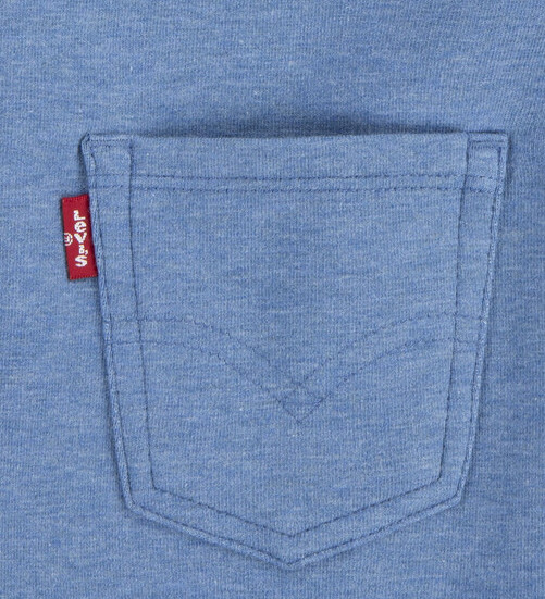 Levis Kids Sweat Latzhose in Atlantic Heather Blau