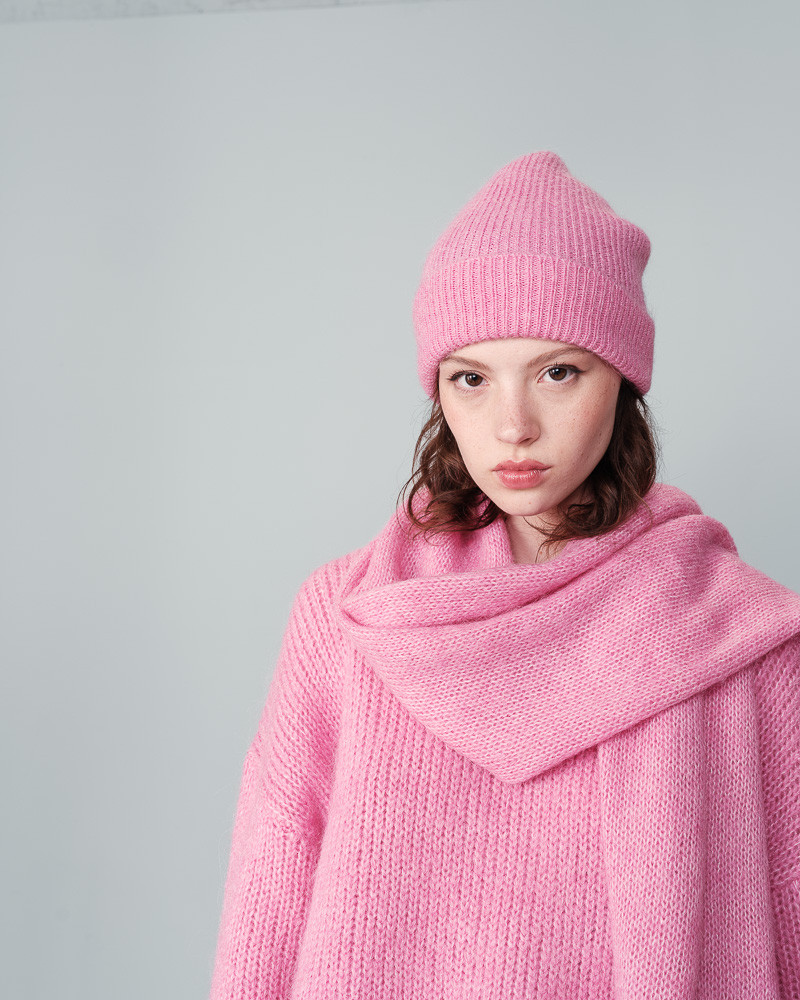 Grace & Mila Namida Alpaka Wolle Schal in Pink