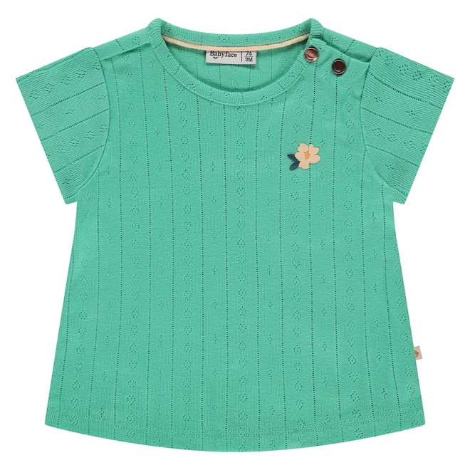 Babyface Kurzarm T-Shirt mit Lochmuster in Seafoam Mint Grün 