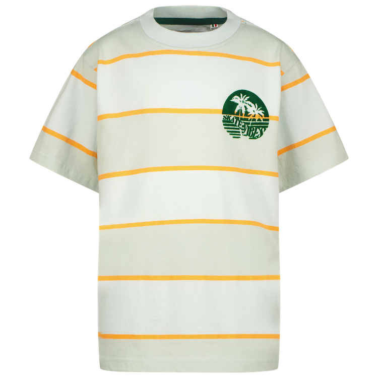 Vingino Hipe T-Shirt Grün mit Orange Streifen