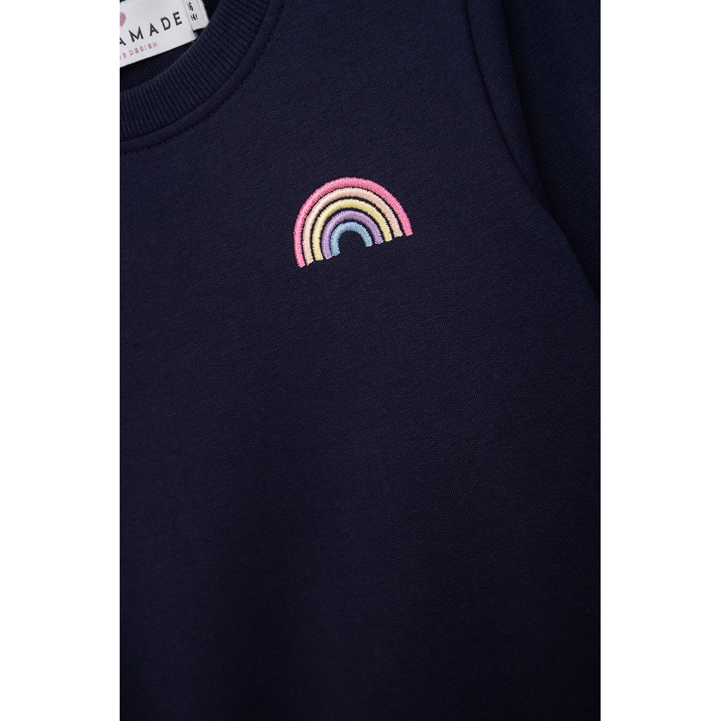 Danamade DCILLA Sweatshirt Kleid in Navy Blau mit Regenbogen Tüllrock 