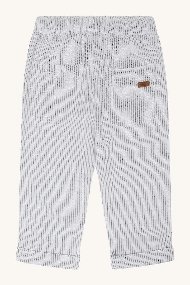 Hust & Claire Garry Leinen Viskose Sommerhose Navy Gestreift - Soft & Bequem