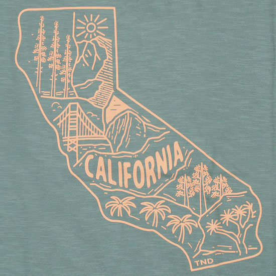 84-33202-21080-6181_3 Tumble N Dry Monterey Bay Kurzarm T-Shirt in Oliv Grün - California