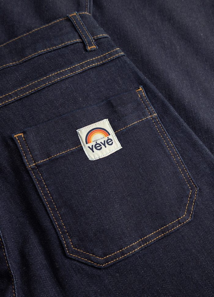 Mademoiselle YeYe Record Retro Jeans aus Bio Baumwolle in Dark Blue Denim - SALE