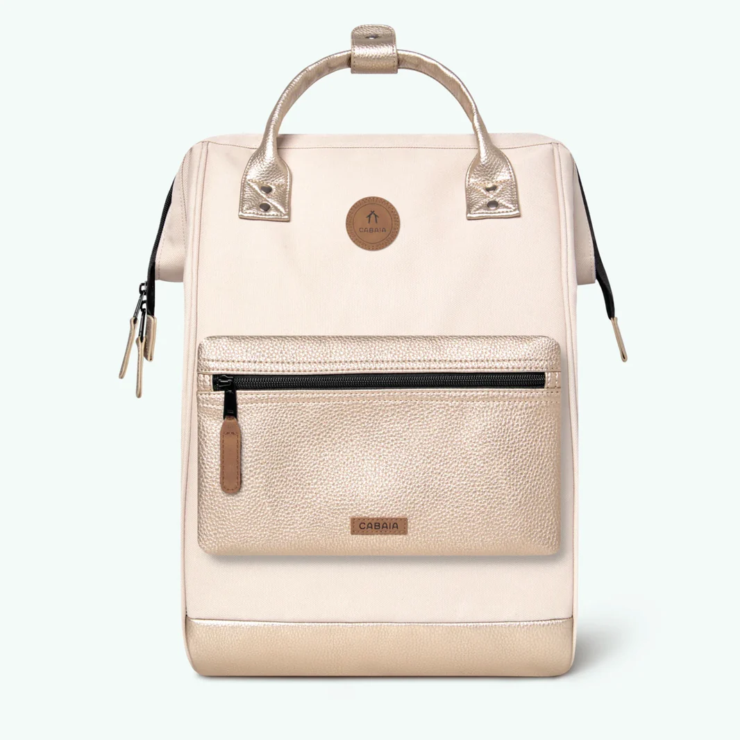 Cabaia ADVENTURER Rucksack Large ALGIERS - Creme & Gold Glam