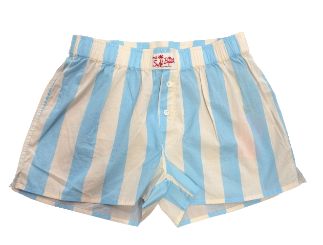 Saint Barth Boxy Girls Boxer Short Hellblaue Streifen Saint Barth Boxy Girls Boxer Short Hellblaue Streifen