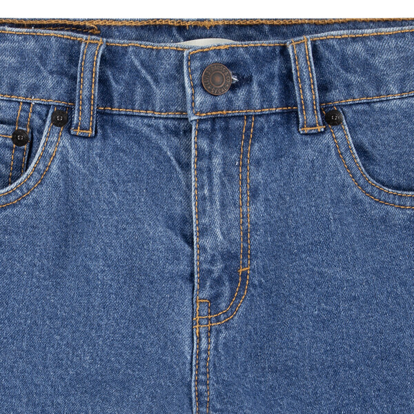 Levi's A-Line Girlfriend Jeans Short mit Fransen - Medium Blau Denim