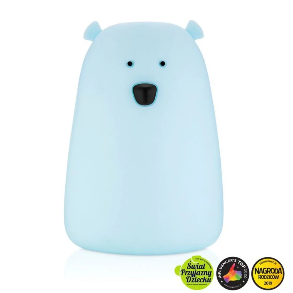 Rabbit & Friends Big Bear Silikonlampe mit Fernbedienung - Blau Bär 