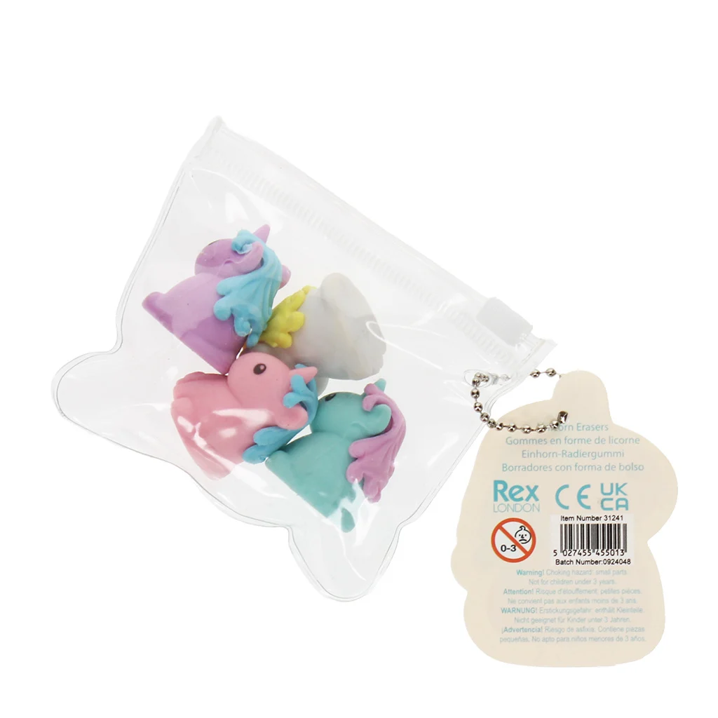 Rex London Radiergummis Unicorns Set of 4 - Einhorn Radiergummis