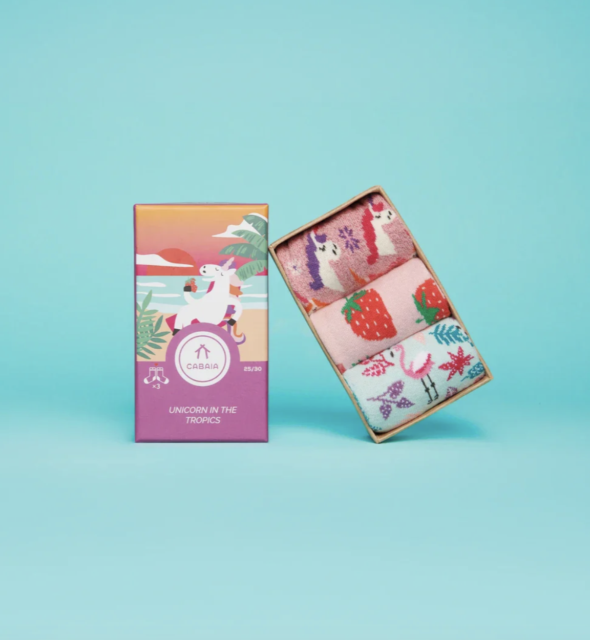 Cabaia Kids Socken Set 3 Stück - Kindersocken Set - UNICORN IN THE TROPICS Cabaia Kids Socken Set 3 Stück - Kindersocken Set - UNICORN IN THE TROPICS