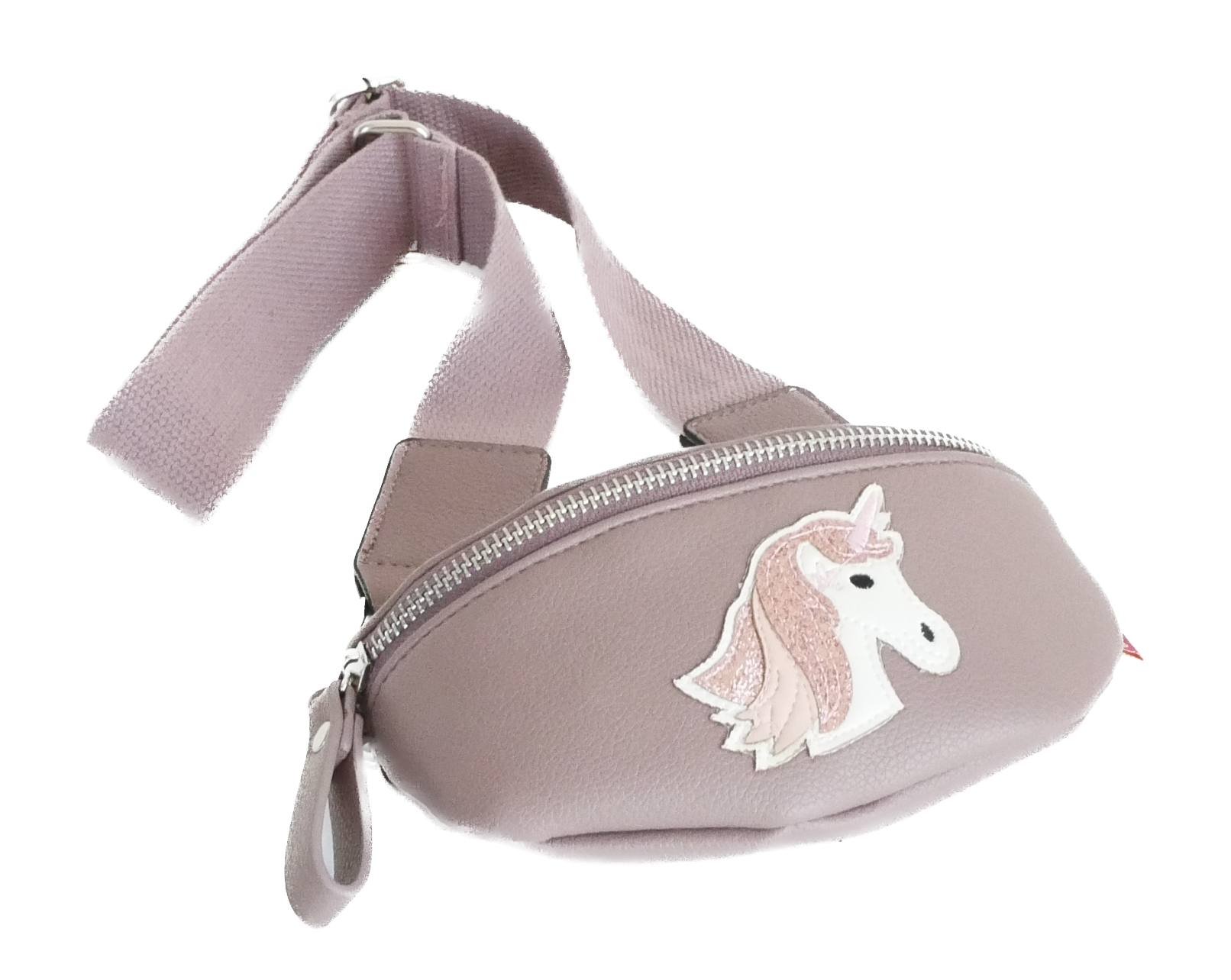 KisMe Crossbody Tasche Sidebag - Einhorn in Brombeer mit Unifarbenen Band KisMe Crossbody Tasche Sidebag - Einhorn in Brombeer mit Unifarbenen Band