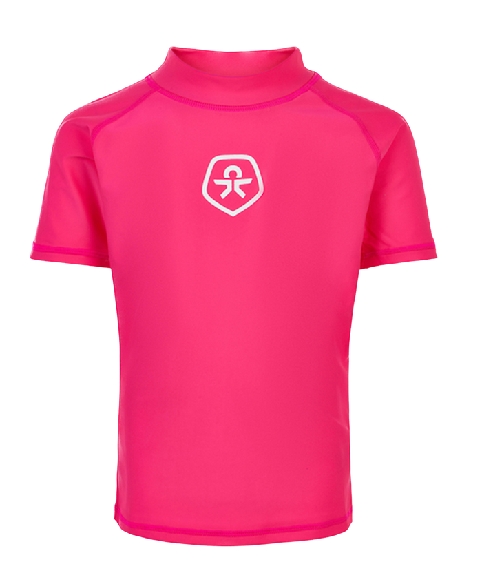 Color Kids Kurzarm UV Shirt - Rashguard in Pink