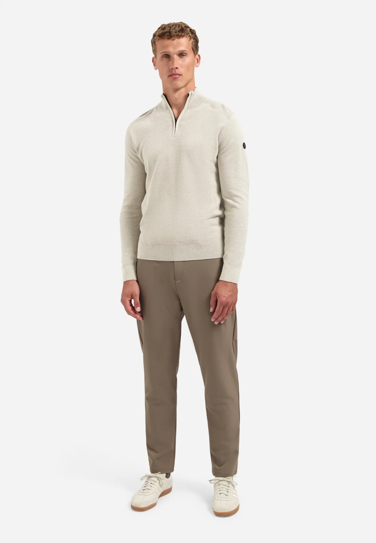 No Excess Herren Halfzip Pullover in Sand No Excess Herren Halfzip Pullover in Sand