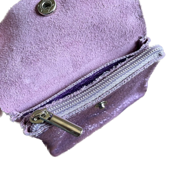 Soft Leder Geldbeutel Flieder Glitzer - Klein Soft Leder Geldbeutel Flieder Glitzer - Klein