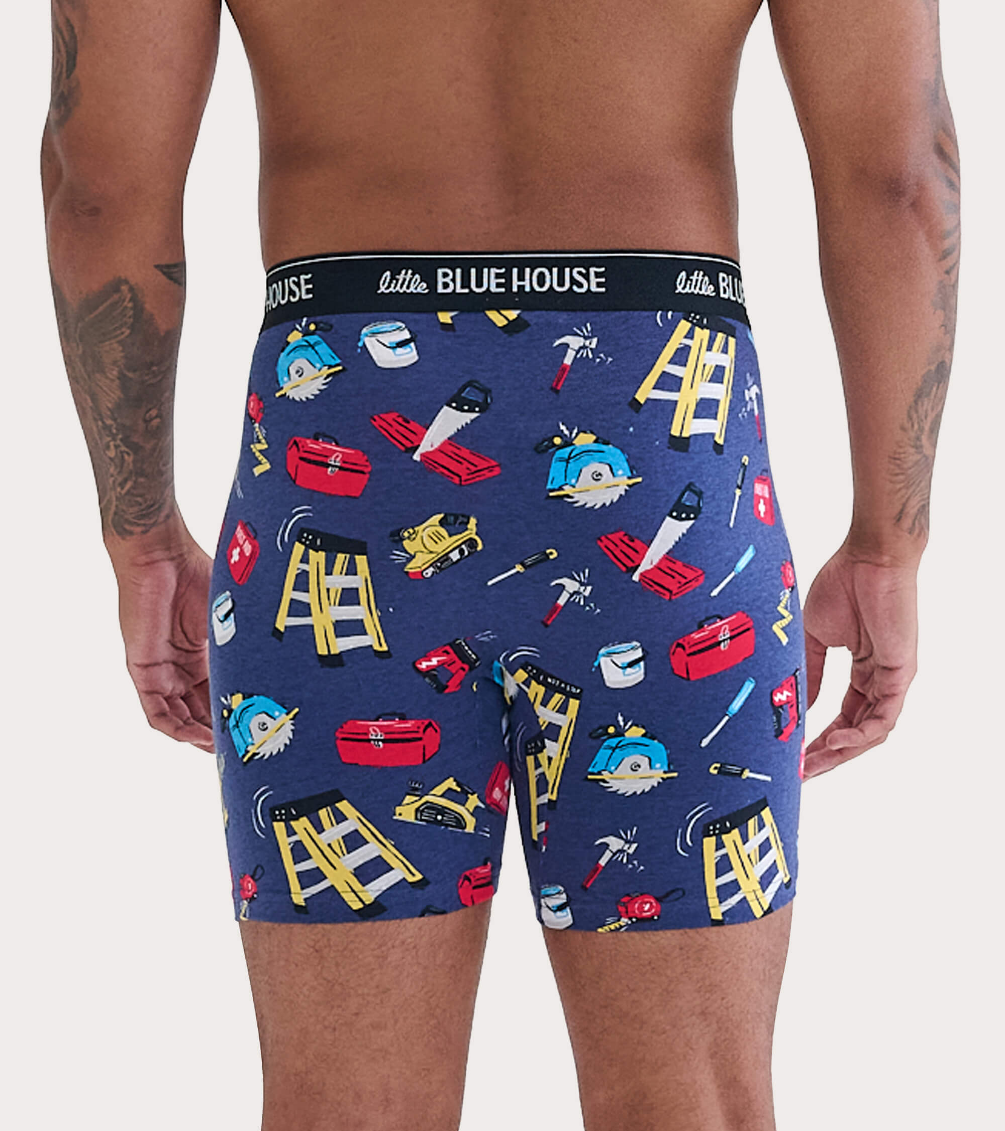 BXCHMAN001 Little Blue House Boxer Short Unterhose in Blau - Handyman - Handwerker