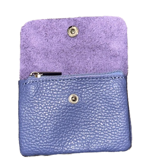 Soft Leder Geldbeutel in Periwinkle Blau - Klein