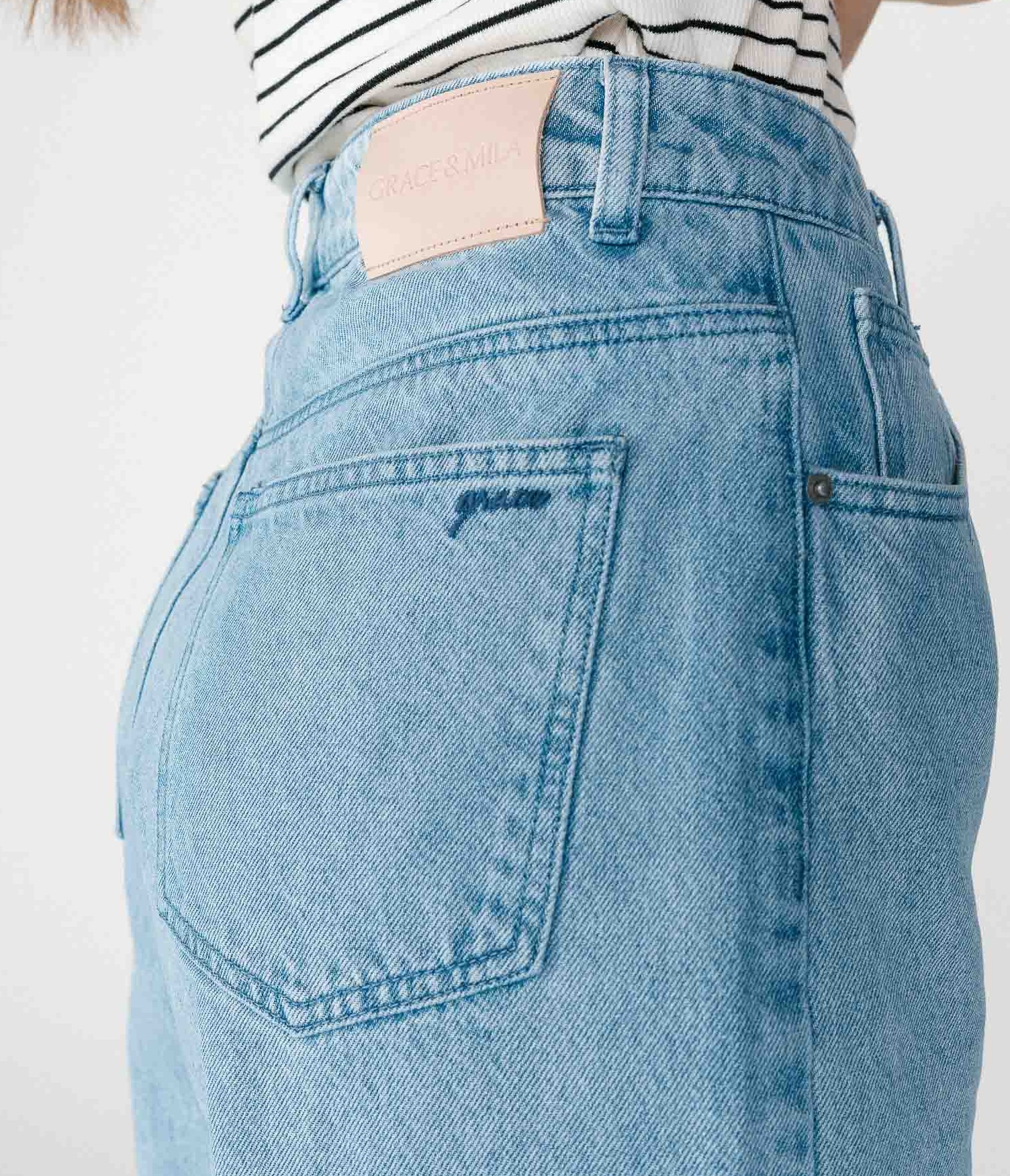 Grace & Mila Damen Jeans Short Will in Sky Blue Grace & Mila Damen Jeans Short Will in Sky Blue