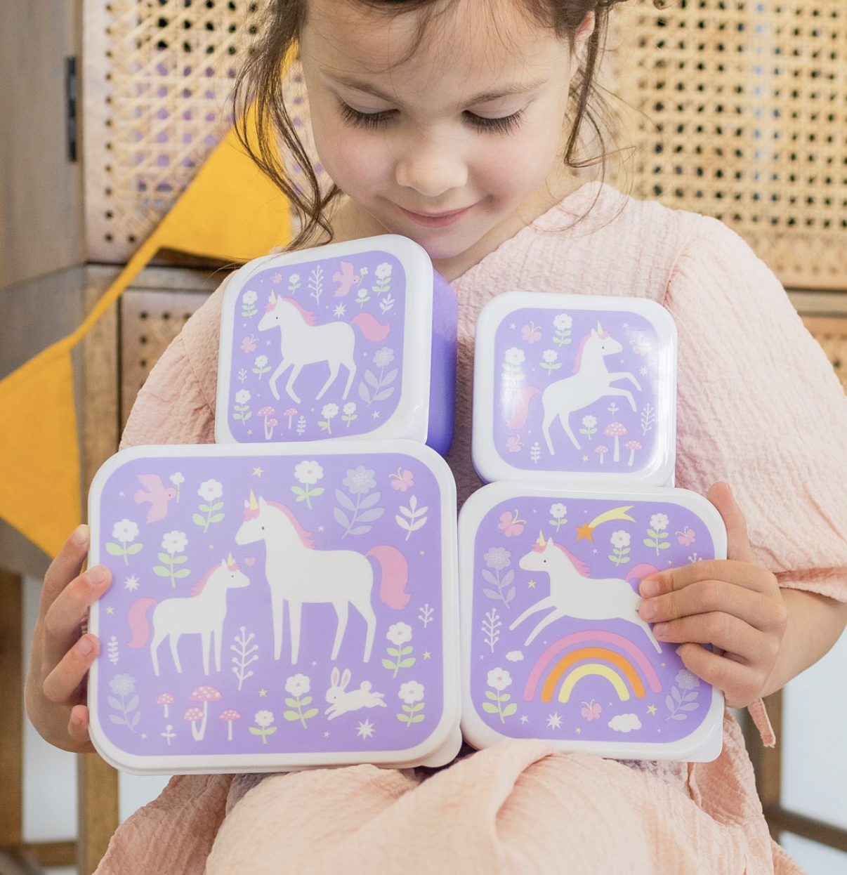 A Lovely Little Company Brotzeitbox Set von 4 - Einhorn A Lovely Little Company Brotzeitbox Set von 4 - Einhorn