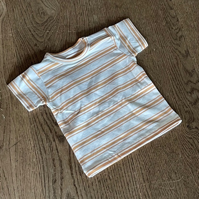 IMG_6200 Hust & Claire Kurzarm T-Shirt - Senf Gelb Gestreift