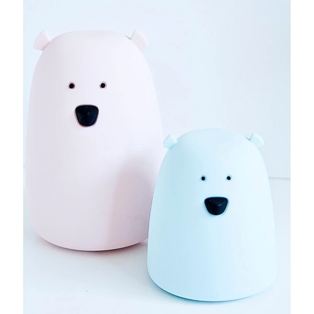 Rabbit & Friends Big Bear Silikonlampe mit Fernbedienung - Blau Bär 