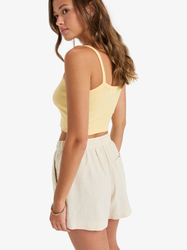 Roxy Lekeitio Break - Strand-Shorts in Beige Creme mit elastischem Bund für Frauen Roxy Lekeitio Break - Strand-Shorts in Beige Creme mit elastischem Bund für Frauen