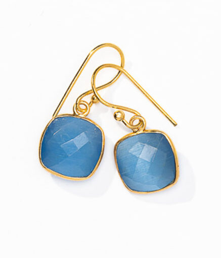 Lumisha Pati Ohrringe in Gold - Deep Blue Sea - Blau