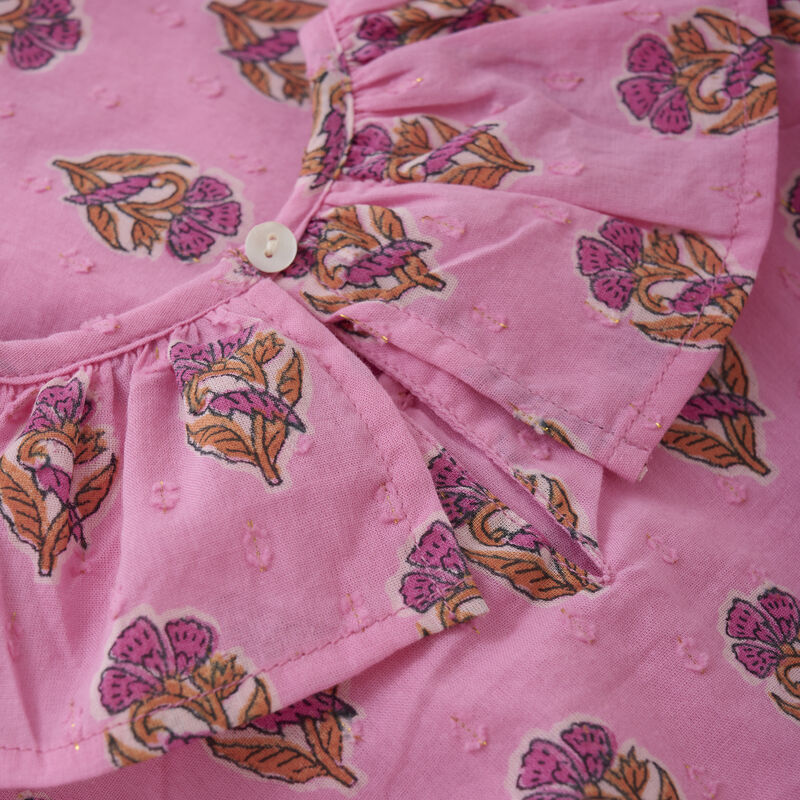 Creamie Kleid A-Linie mit Pink Retro Blumen - SALE