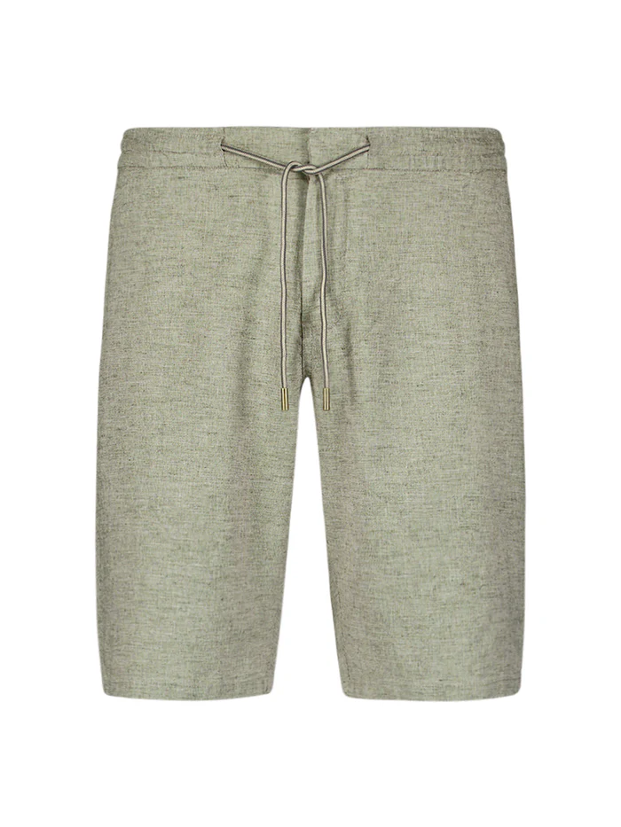 NO EXCESS Leinen Short Kurze Hose - Dark Moss