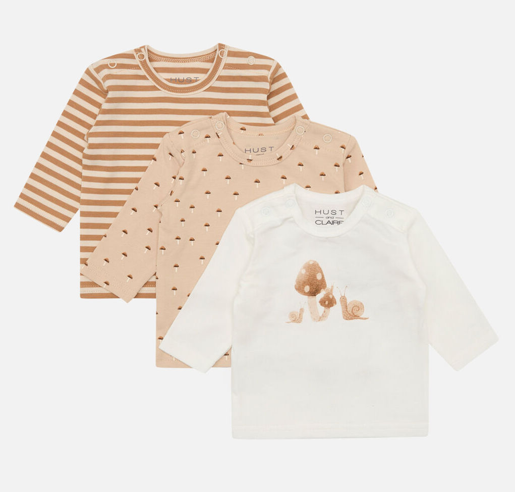 Hust & Claire Langarm Shirt Braun Gestreift