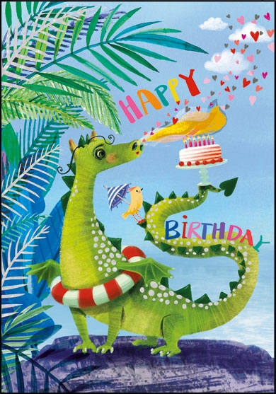 Edition Gollong Grußkarte zum Geburtstag - Happy Birthday Drache