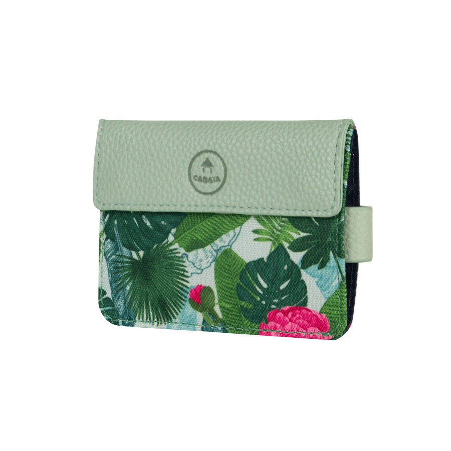 TDM-FW2122-WALLET-PORTEFEUILLE-ALHAMBRA-3-4-BD Cabaia Mini Wallet Kartenetui - ALHAMBRA in Grün mit Blätter - SALE