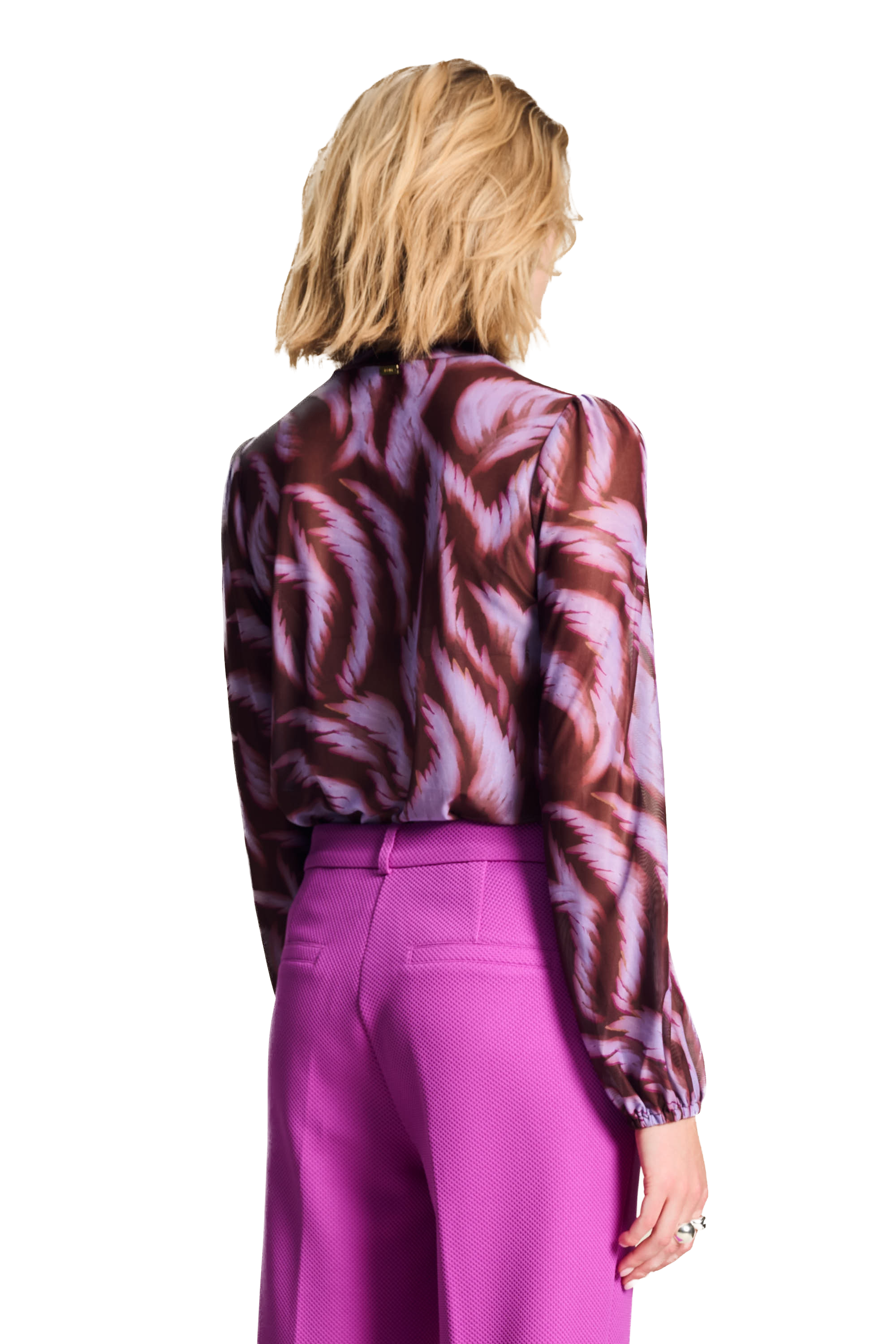POM Amsterdam Blusen Top Feathers Brown - Braun/Flieder - SALE POM Amsterdam Blusen Top Feathers Brown - Braun/Flieder - SALE