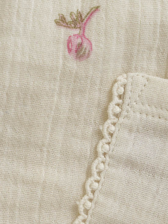 Minymo Baby Mädchen Musselin Hose in Rosa mit Blumenprint