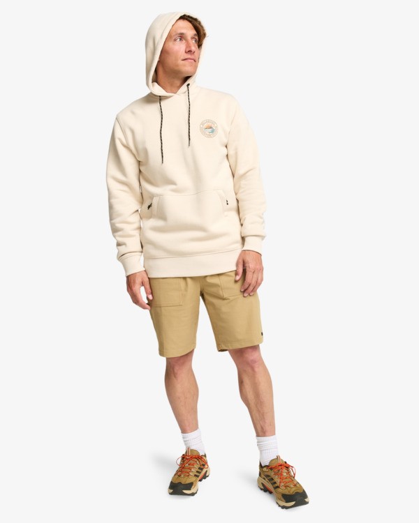 Billabong Compass Po - Hoodie Sweatshirt für Männer in Creme mit Backprint