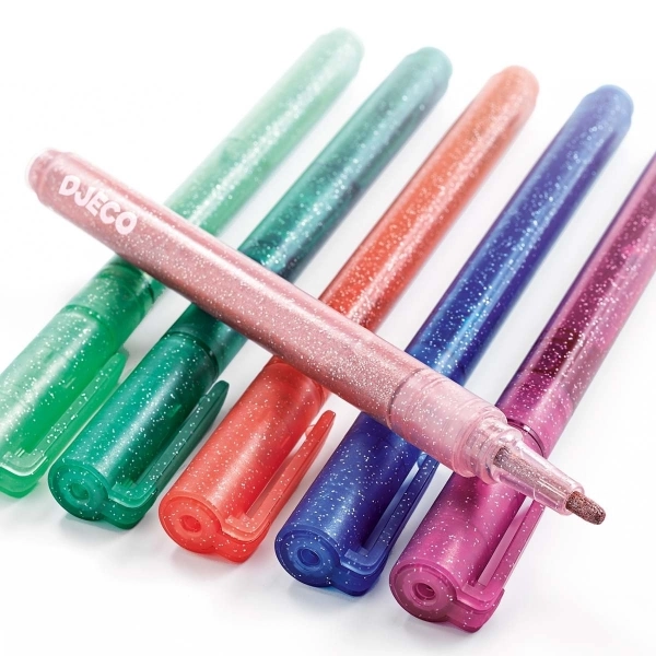 Djeco Glitzer Marker Set - Sweet - 6 Stifte Djeco Glitzer Marker Set - Sweet - 6 Stifte