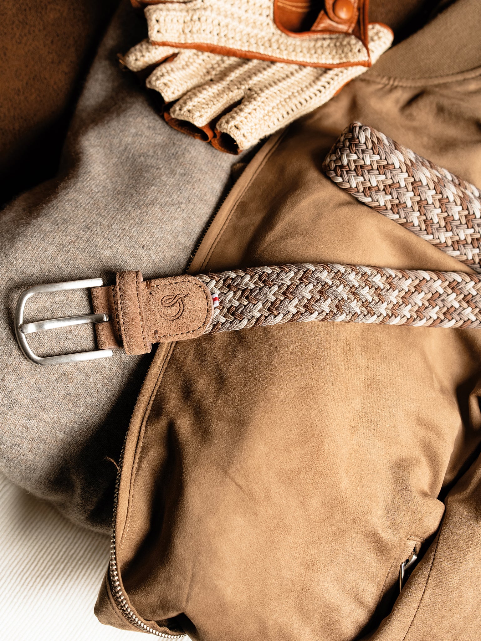 La Boucle Richmond Herren Stretch Gürtel - Multi Braun La Boucle Richmond Herren Stretch Gürtel - Multi Braun
